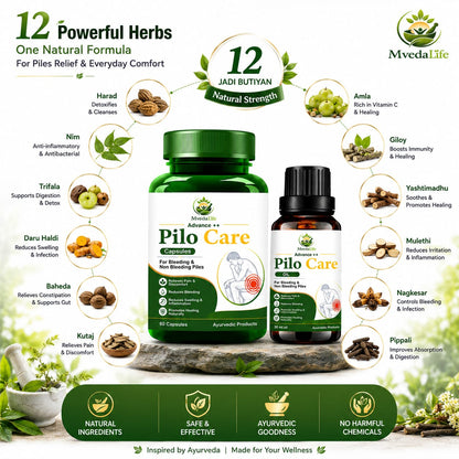 MvedaLife  Piles Care Capsules Oil