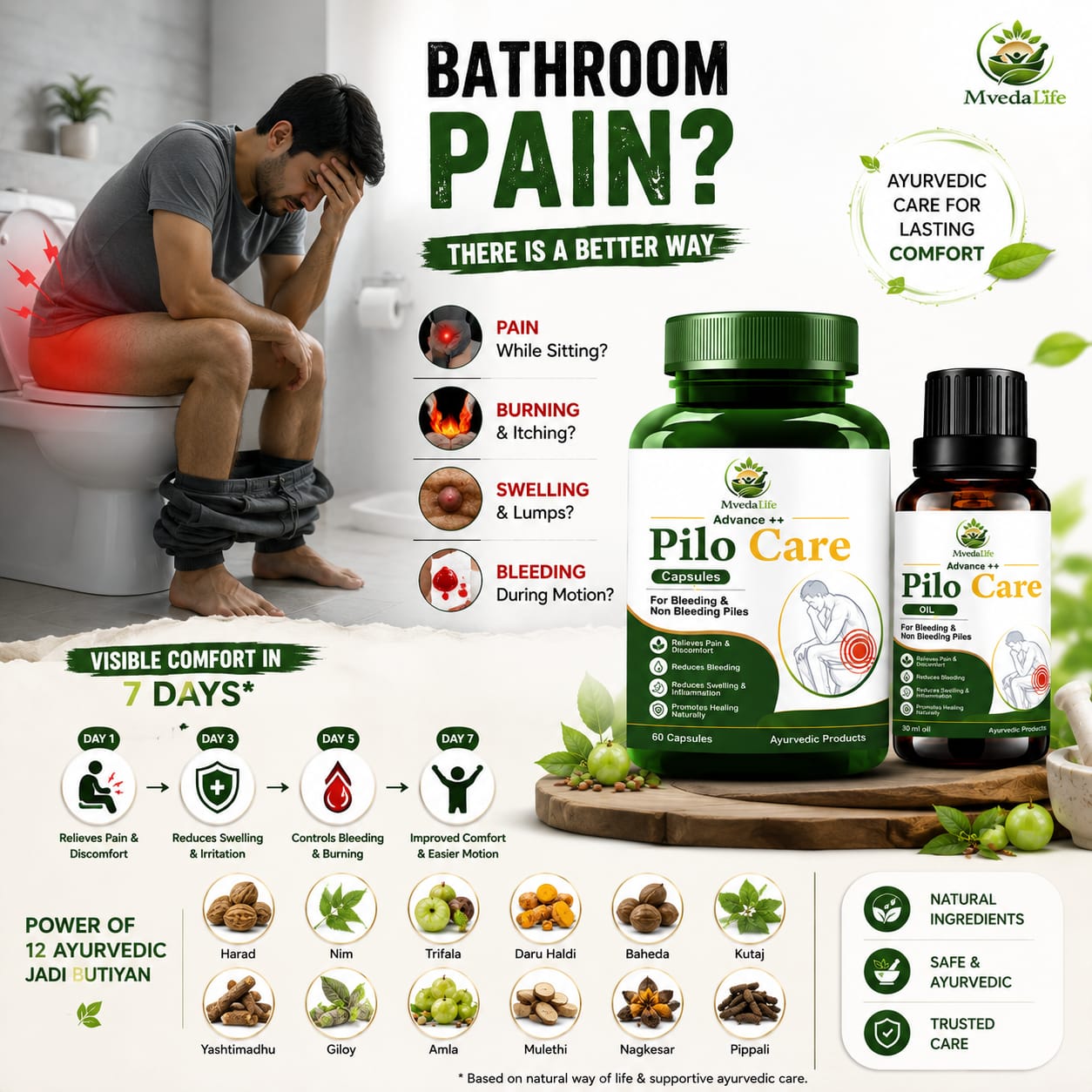 MvedaLife  Piles Care Capsules Oil